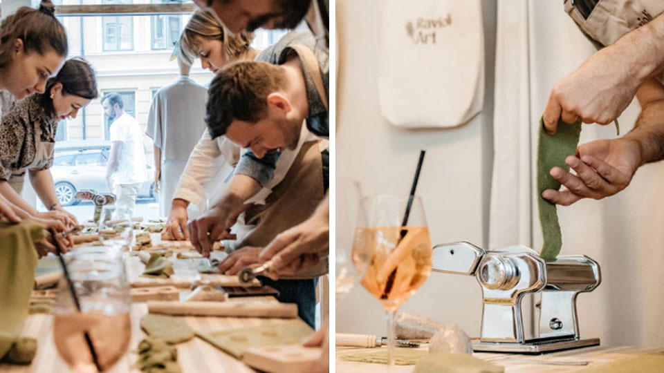 Pastakurs hos RavioliArt med farget pastadeig og ekte italiensk stemning